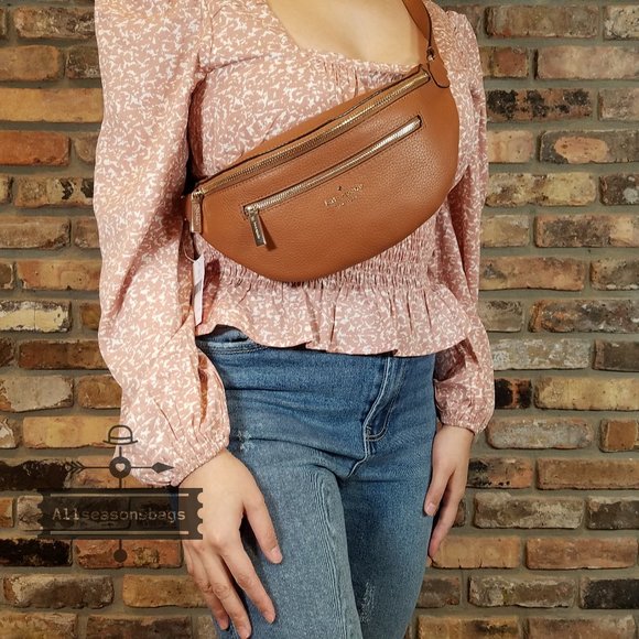 NWT Kate Spade New York Leila Leather Belt Bag Fanny Pack in WARM GINGERBREAD - Picture 2 of 8